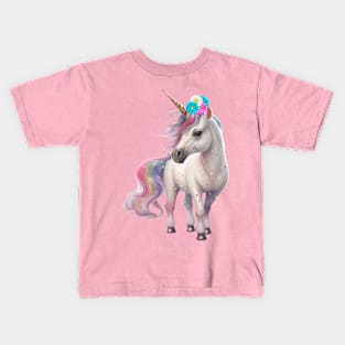 The Unicorn's Floral Crown Kids T-Shirt